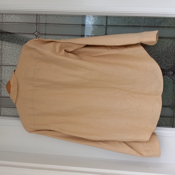 Ralph Lauren Tan 100% Linen Long Sleeve Blouse Excellent Condition Big &Talla - Picture 6 of 10